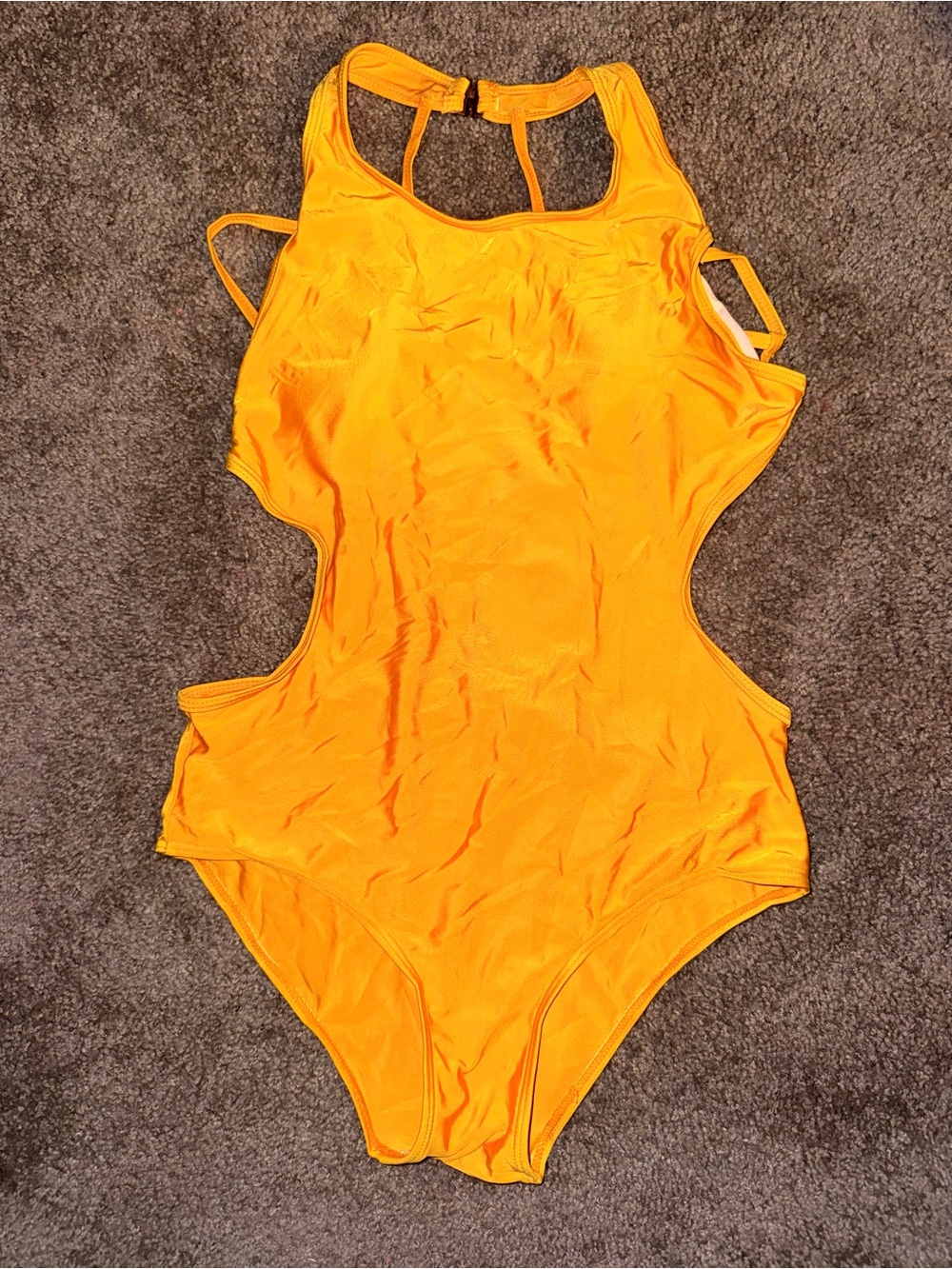 Cutout One-Piece Swimsuit in Mustard Yellow